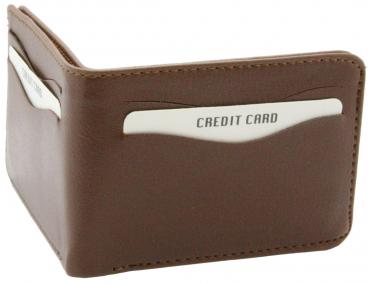 Geldbörse mit Platz für bis zu 10 Kreditkarten, im Querformat, in braun 12er T-D